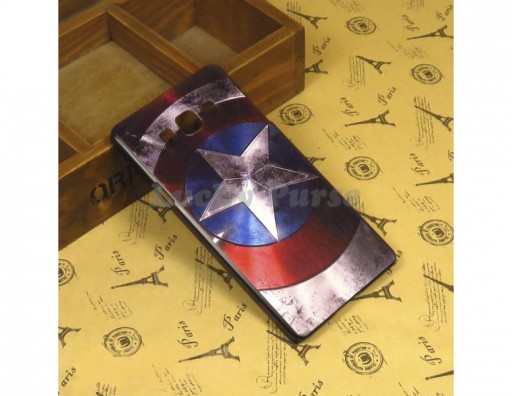 Бампер для Samsung Galaxy A7 c принтом "Капитан Америка"