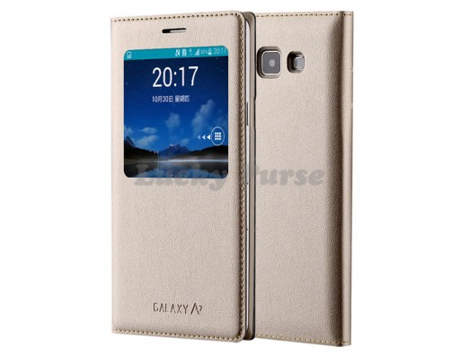 S-View чехол для Samsung Galaxy A7 SM-A700 (золотой)