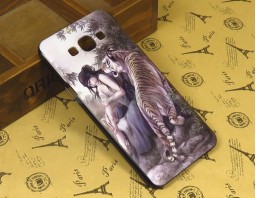 Чехол-бампер для Samsung Galaxy A8 "Tiger and girl"